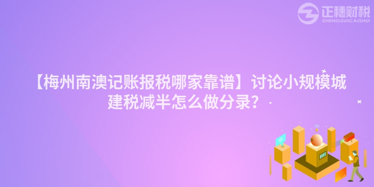 【梅州南澳記賬報(bào)稅哪家靠譜】討論小規(guī)模城建稅減半怎么做分錄？