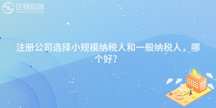 注冊公司選擇小規模納稅人和一般納稅人，哪個好？