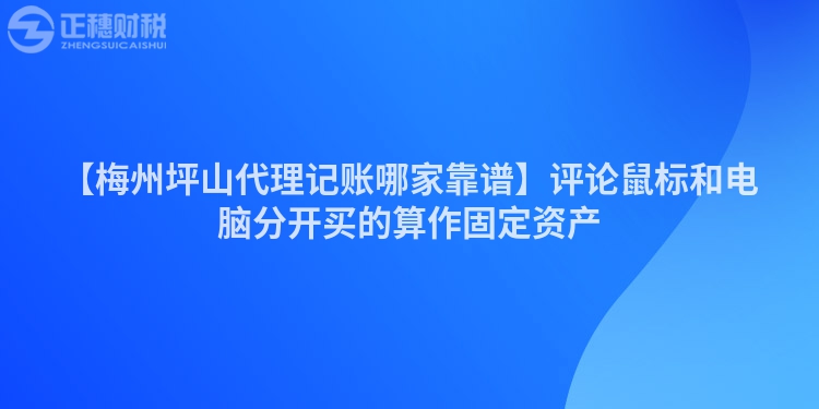 【梅州坪山代理記賬哪家靠譜】評(píng)論鼠標(biāo)和電腦分開(kāi)買(mǎi)的算作固定資產(chǎn)