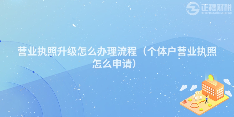 營業執照升級怎么辦理流程（個體戶營業執照怎么申請）
