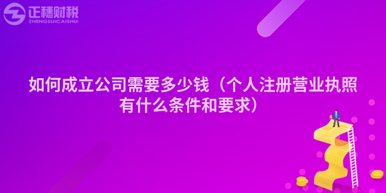 如何成立公司需要多少錢（個人注冊營業執照有什么條件和要求）