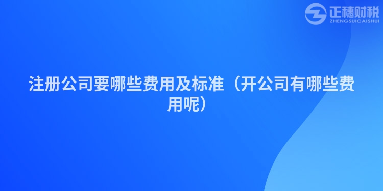 注冊公司要哪些費用及標準（開公司有哪些費用呢）