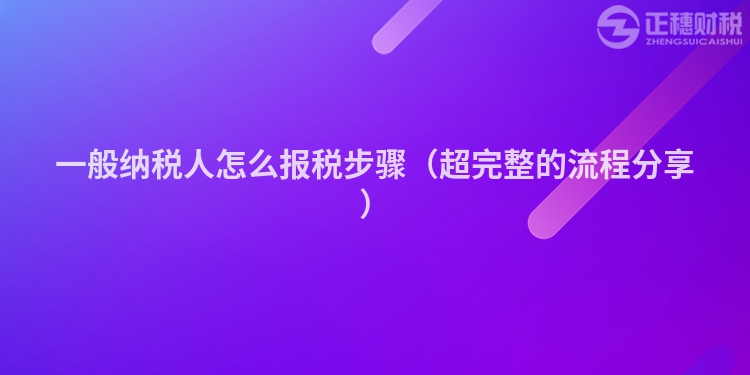 一般納稅人怎么報稅步驟（超完整的流程分享）