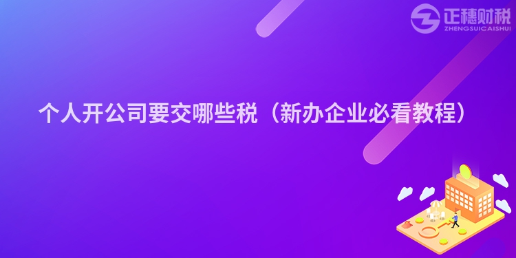 個人開公司要交哪些稅（新辦企業必看教程）