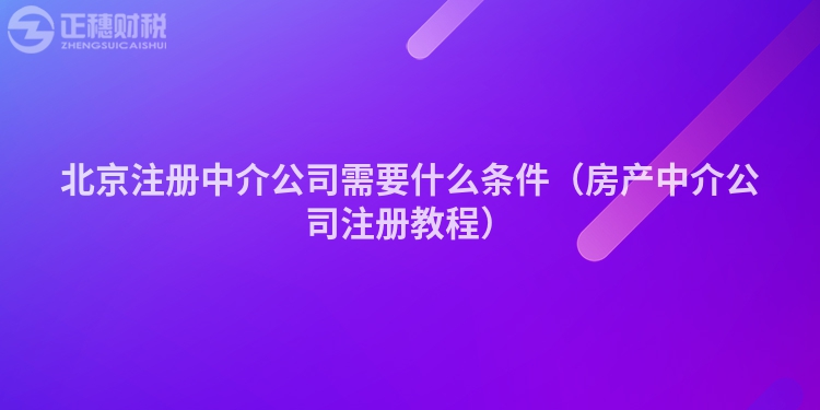 北京注冊中介公司需要什么條件（房產(chǎn)中介公司注冊教程）