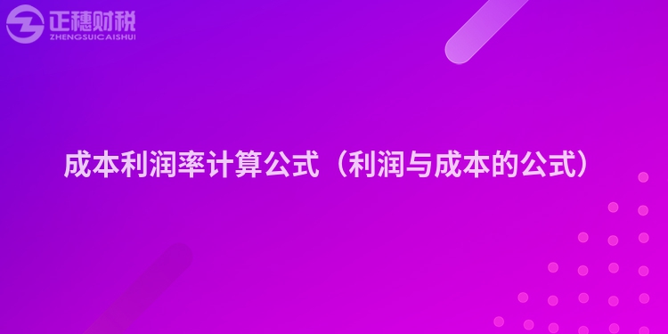 成本利潤率計算公式（利潤與成本的公式）