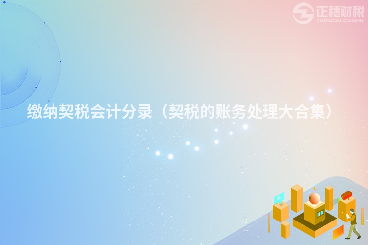 繳納契稅會計分錄（契稅的賬務處理大合集）