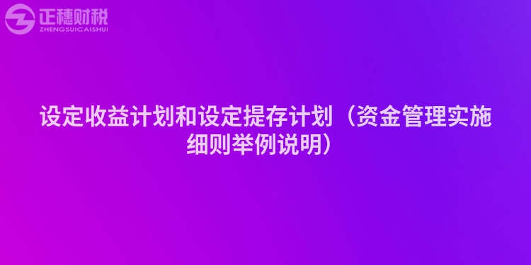設(shè)定收益計劃和設(shè)定提存計劃（資金管理實施細(xì)則舉例說明）