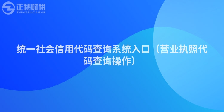 統(tǒng)一社會信用代碼查詢系統(tǒng)入口（營業(yè)執(zhí)照代碼查詢操作）