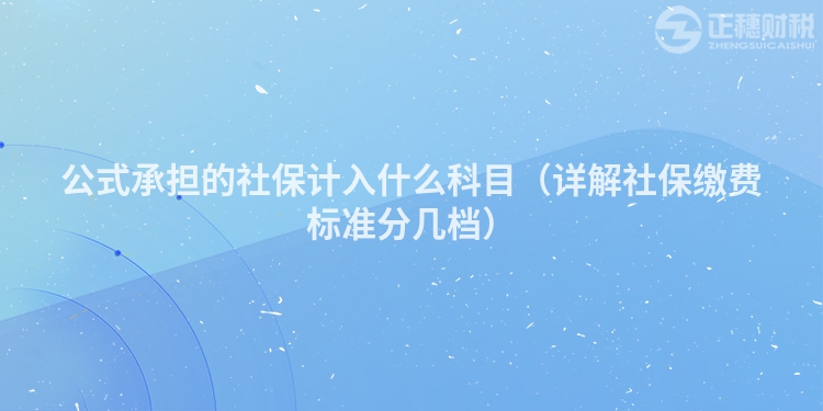 公式承擔的社保計入什么科目（詳解社保繳費標準分幾檔）