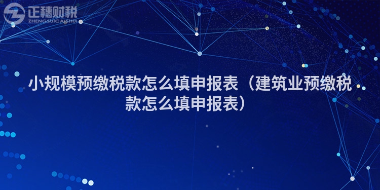 小規模預繳稅款怎么填申報表（建筑業預繳稅款怎么填申報表）