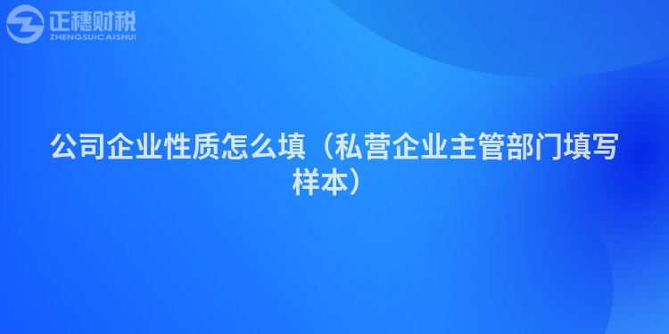 公司企業性質怎么填（私營企業主管部門填寫樣本）