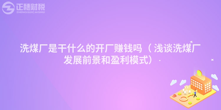 洗煤廠是干什么的開廠賺錢嗎（ 淺談洗煤廠發展前景和盈利模式）