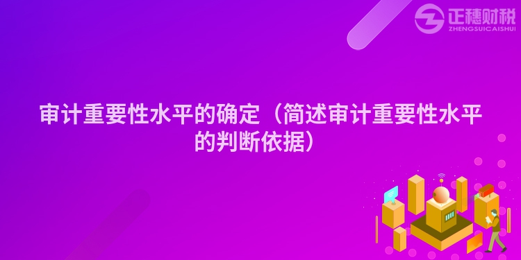 審計重要性水平的確定（簡述審計重要性水平的判斷依據）