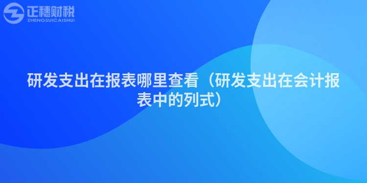 研發支出在報表哪里查看（研發支出在會計報表中的列式）