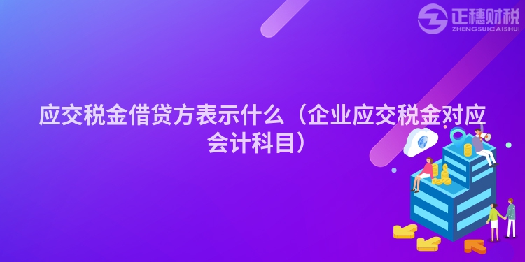 應交稅金借貸方表示什么（企業應交稅金對應會計科目）
