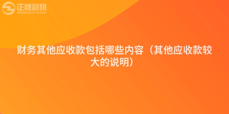 財務其他應收款包括哪些內容（其他應收款較大的說明）