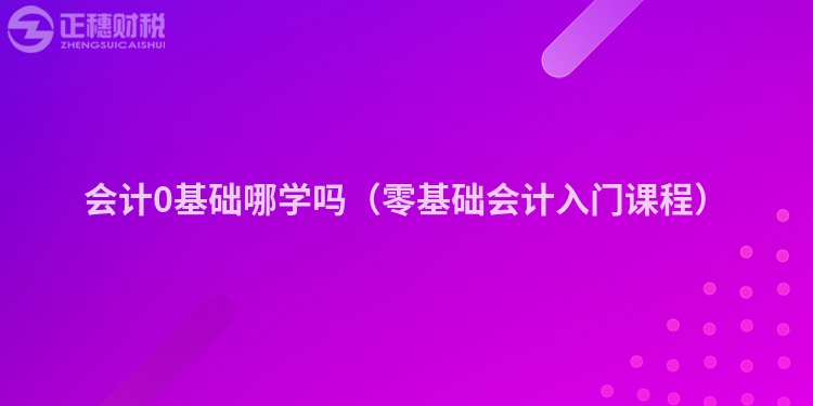 會計0基礎哪學嗎（零基礎會計入門課程）