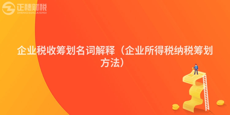 企業稅收籌劃名詞解釋（企業所得稅納稅籌劃方法）